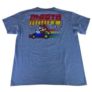 Geeknet Mario Kart Grand Prix Graphic T-Shirt Men's Sz L Gray Nintendo Since '92